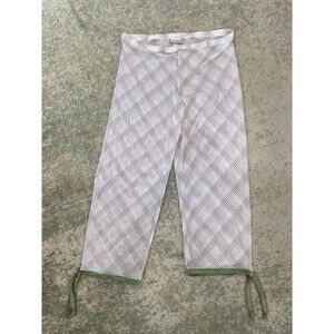 Malizia by La Perla Size 2 Plaid White Green Sheer Lounge Pants
